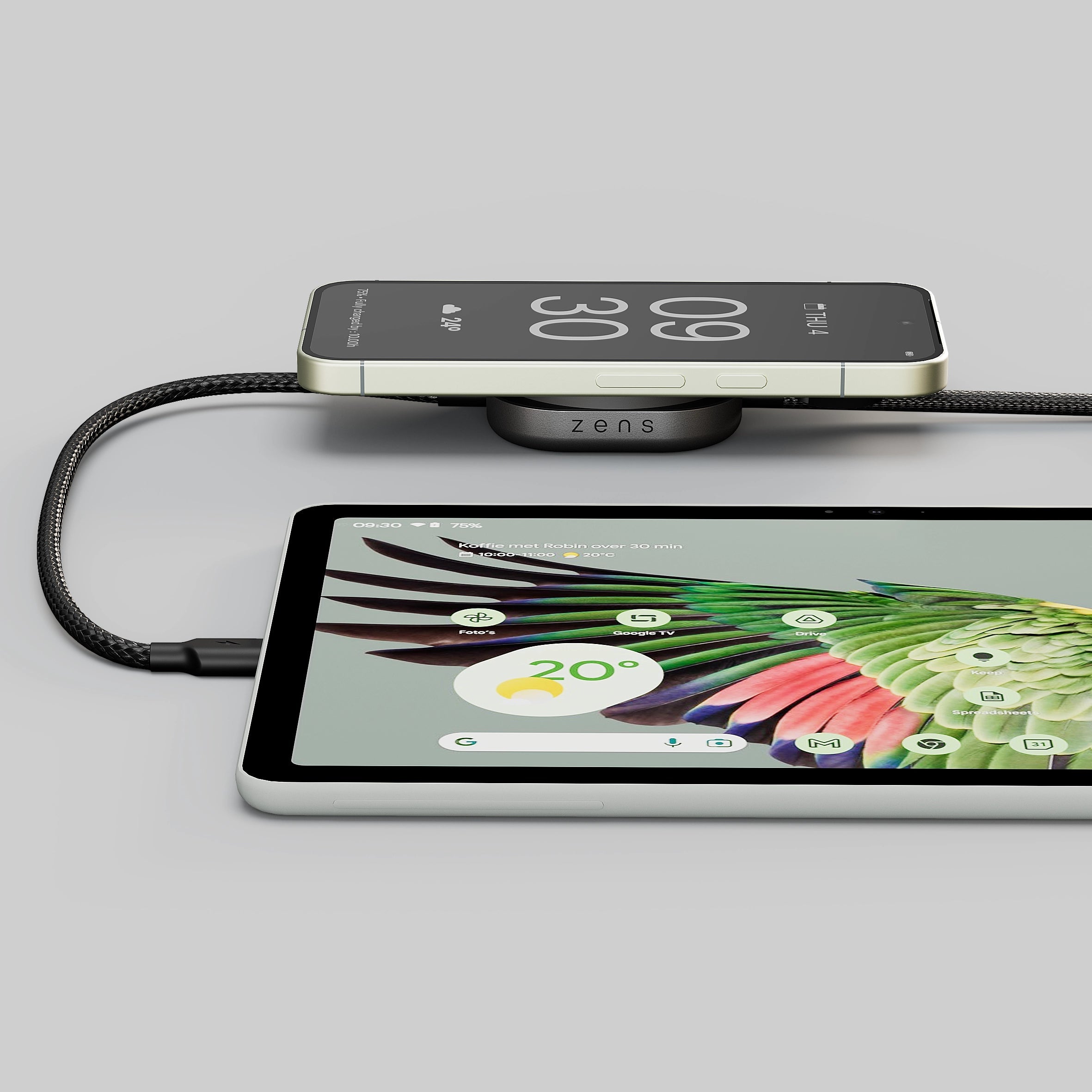 Zens Charging Cable Pro 2 | Qi2 + USB C-C