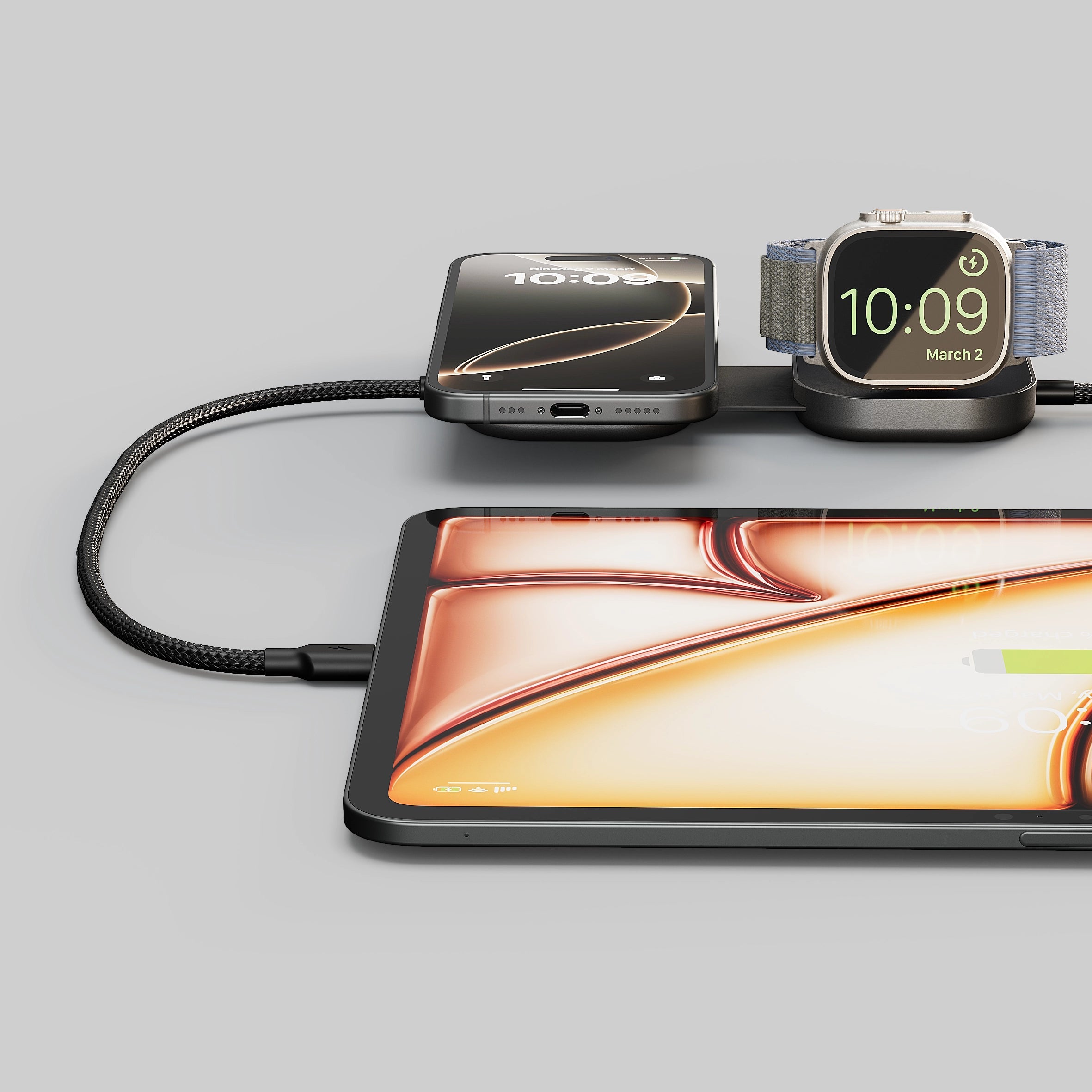 Zens Charging Cable Pro 3 | Qi2 + USB C-C + Apple Watch