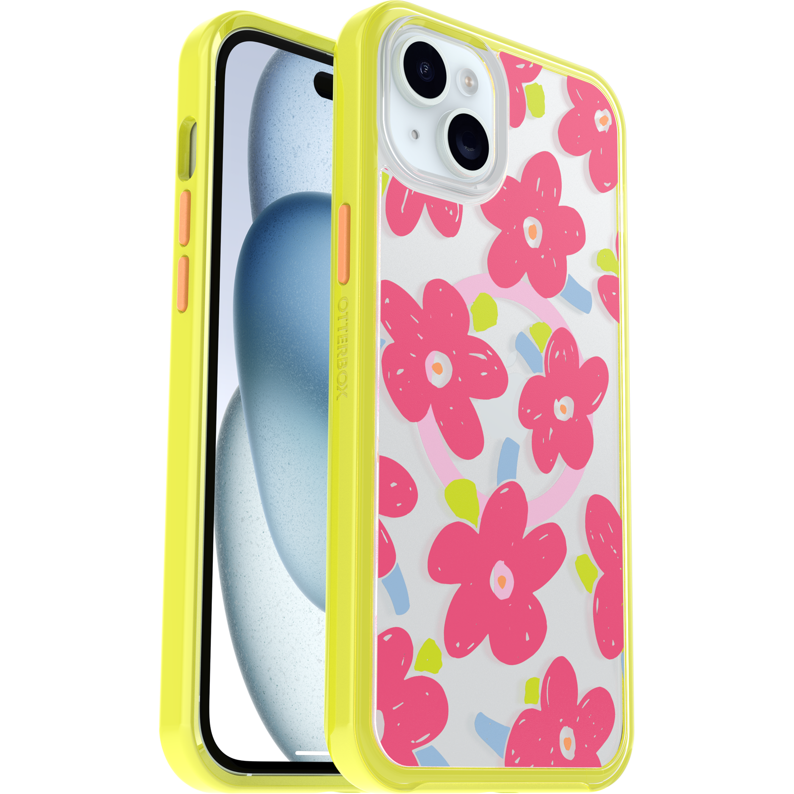 iPhone 15 Plus and iPhone 14 Plus Symmetry Series Clear Case for MagSafe Fluttering Flora