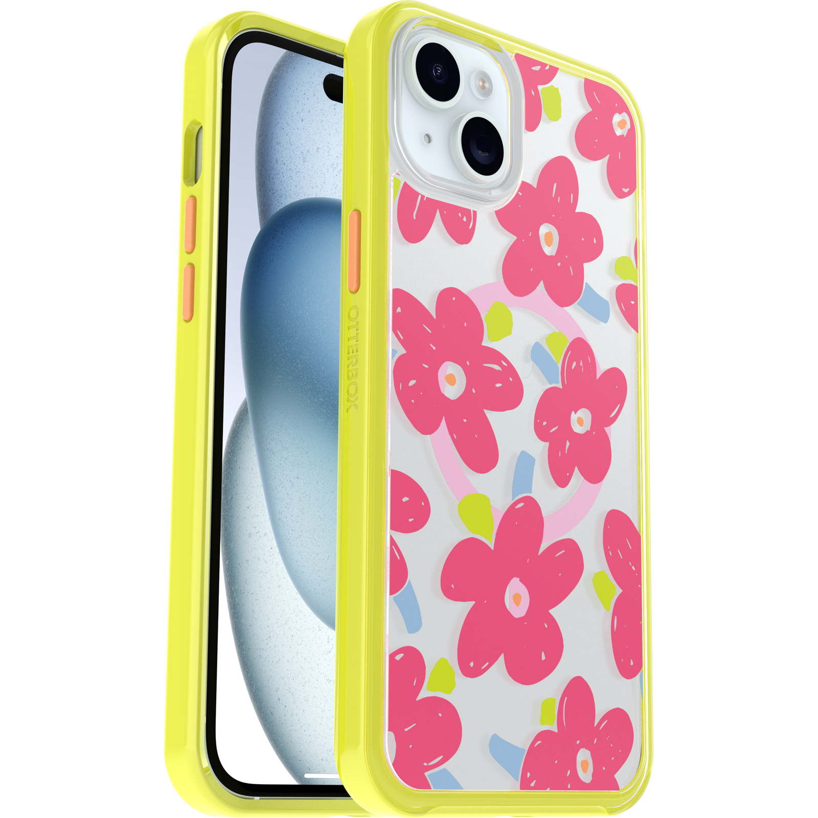 iPhone 15 Plus and iPhone 14 Plus Symmetry Series Clear Case for MagSafe Fluttering Flora