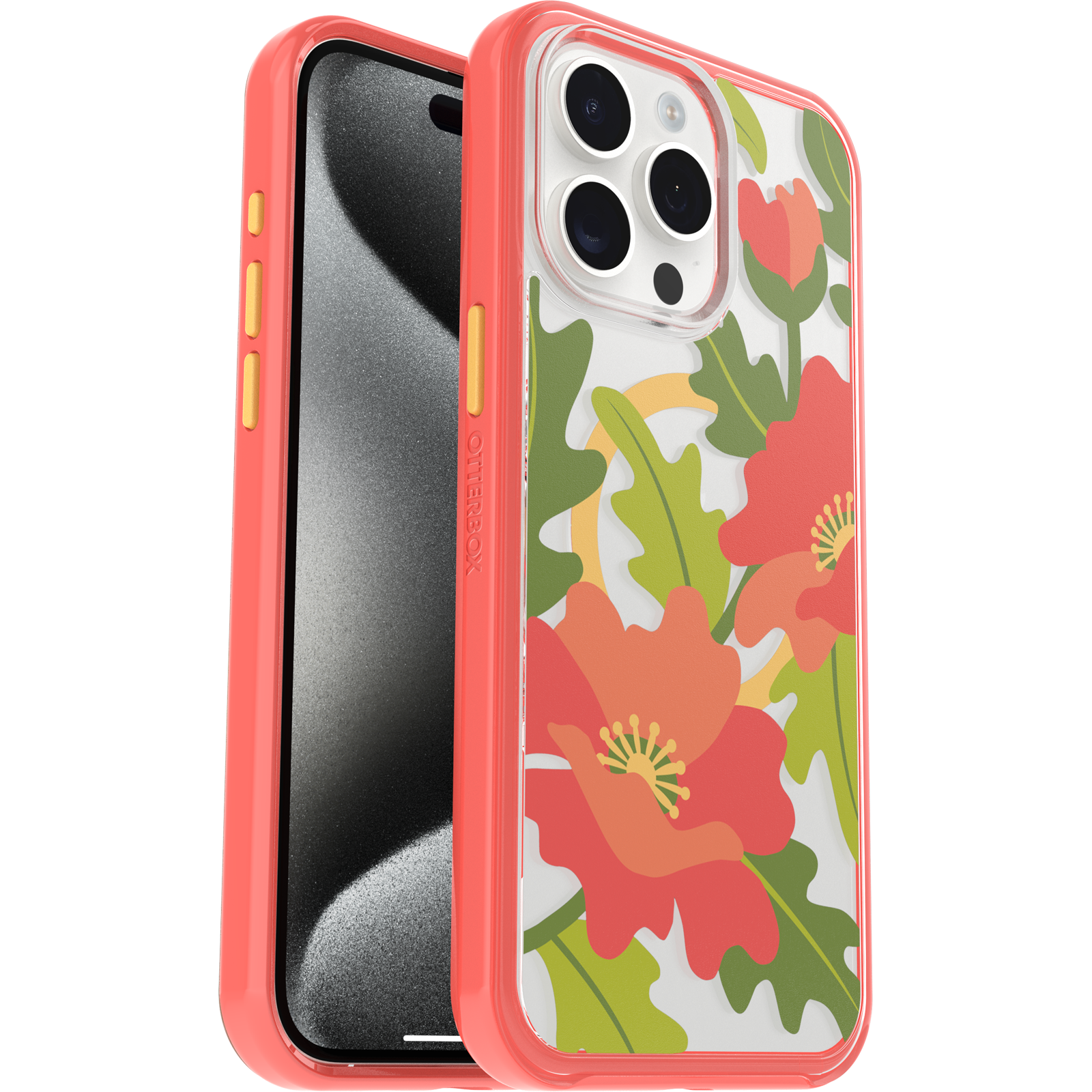 iPhone 15 Pro Max Symmetry Series Clear Case for MagSafe Fluttering Flora