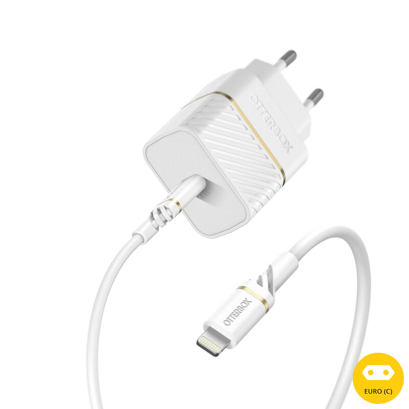 product image 1 - Lightning to USB-C 20W Wall Charger + Cable Fast Charge | Premium Kit