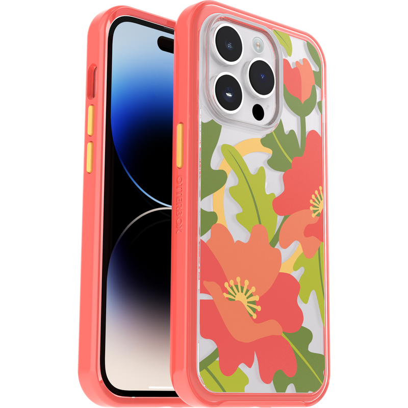 product image 1 - iPhone 14 Pro Case Symmetry Series Clear for MagSafe Fluttering Flora