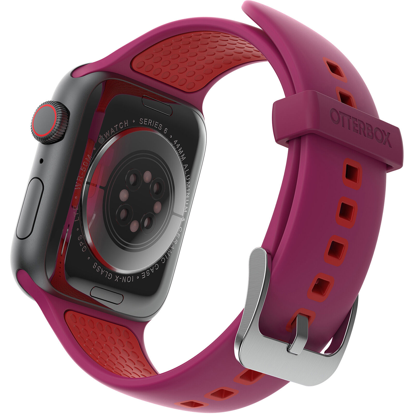 Apple watch series 3 black with pink band hotsell