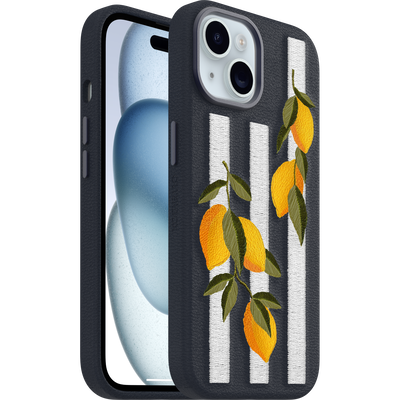 iPhone 16e e iPhone 15 Custodia | Symmetry Series Cactus Leather Embroidery