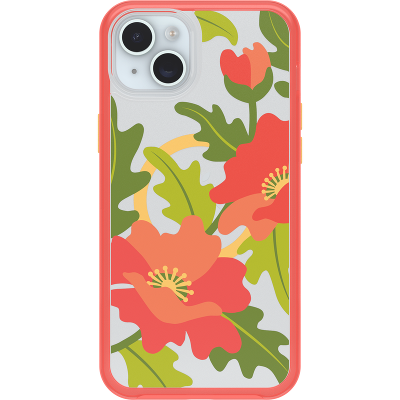 product image 2 - Coque iPhone 14 Plus et iPhone 15 Plus Symmetry Series Clear pour MagSafe Fluttering Flora