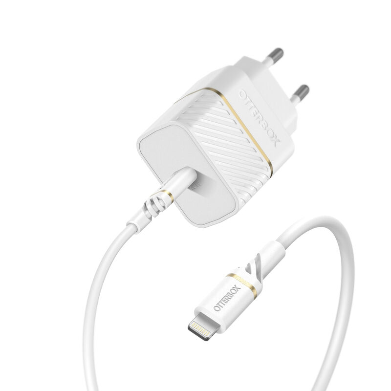 product image 1 - Lightning to USB-C 20W Wall Charger + Cable Fast Charge Kit