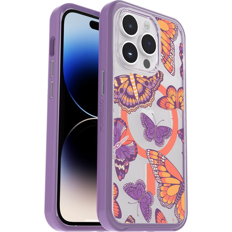 product image 1 - iPhone 14 Pro Case Symmetry Series Clear for MagSafe Fluttering Flora