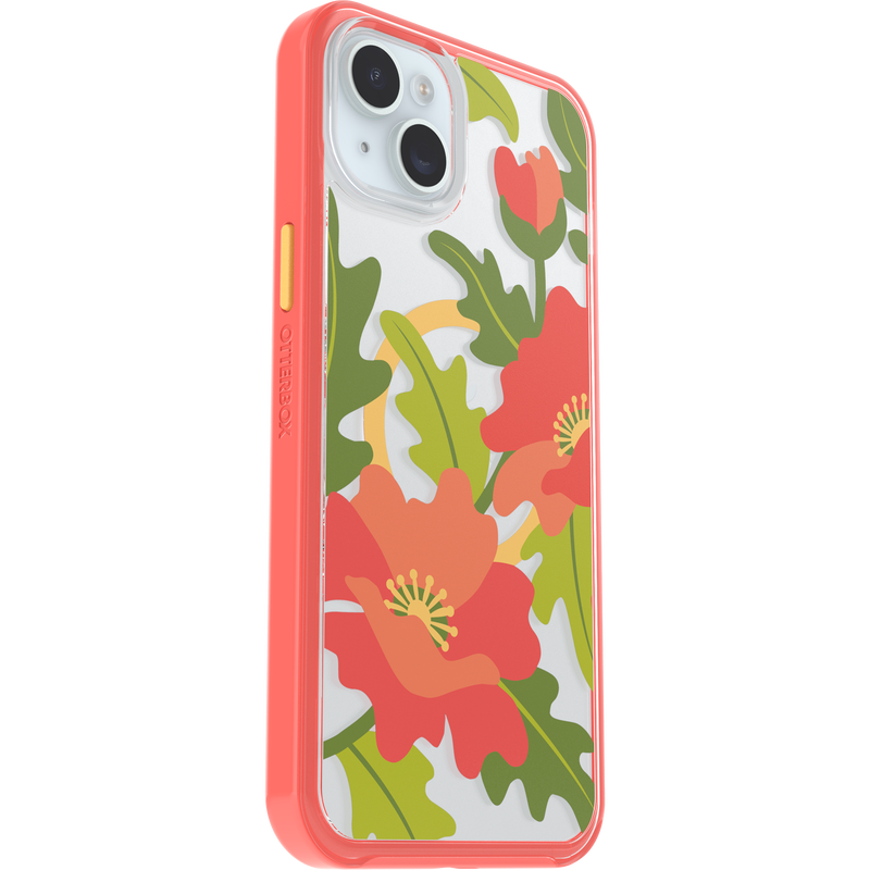 product image 3 - Coque iPhone 14 Plus et iPhone 15 Plus Symmetry Series Clear pour MagSafe Fluttering Flora