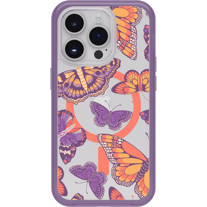 product image 2 - iPhone 14 Pro Case Symmetry Series Clear for MagSafe Fluttering Flora