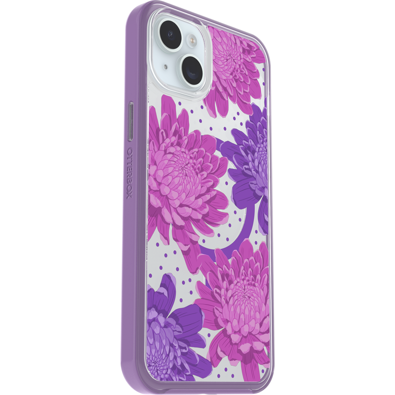 product image 3 - Coque iPhone 14 Plus et iPhone 15 Plus Symmetry Series Clear pour MagSafe Fluttering Flora