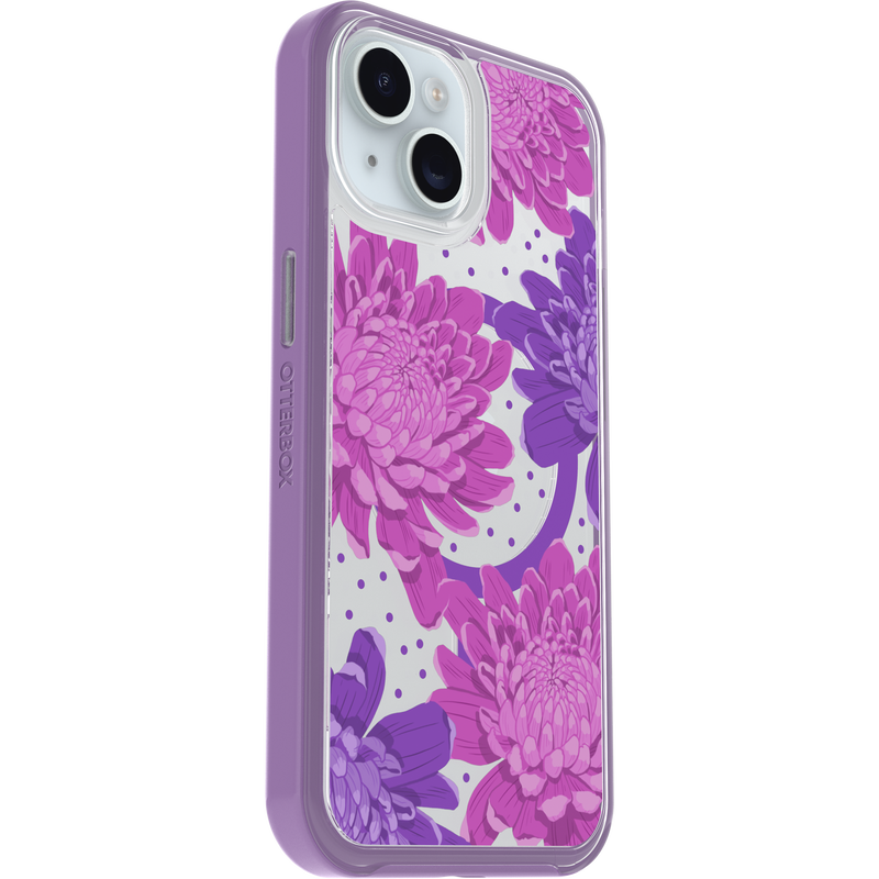 product image 3 - iPhone 16e and iPhone 15/14/13 Case Symmetry Series Clear for MagSafe Fluttering Flora