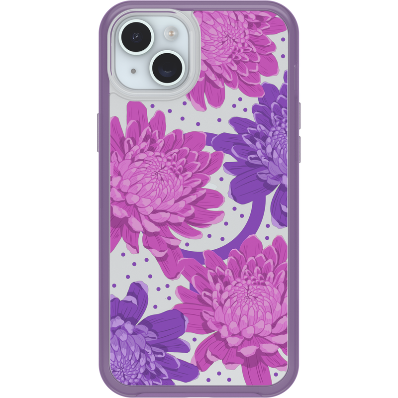 product image 2 - Coque iPhone 14 Plus et iPhone 15 Plus Symmetry Series Clear pour MagSafe Fluttering Flora