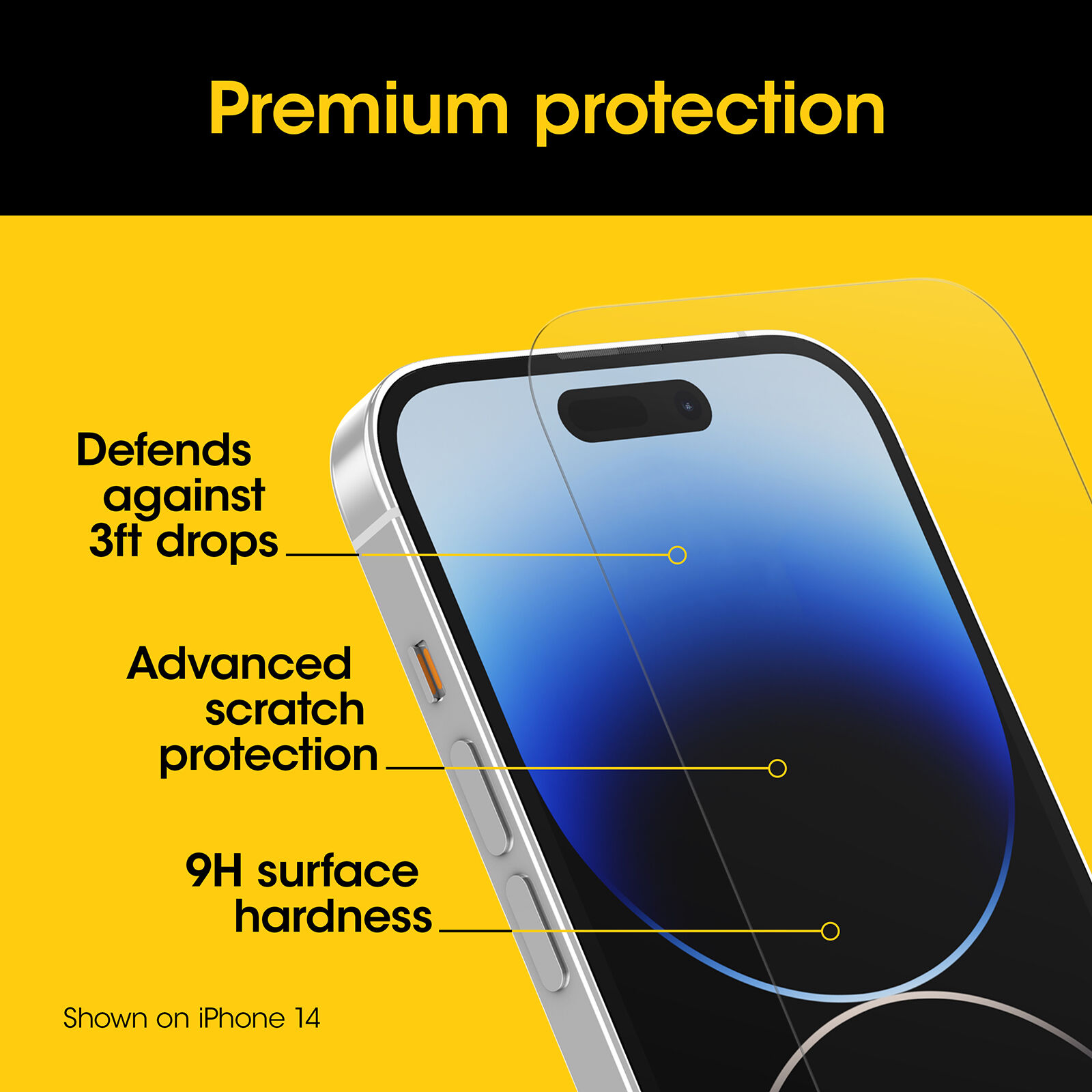 Iphone screen store protector glass