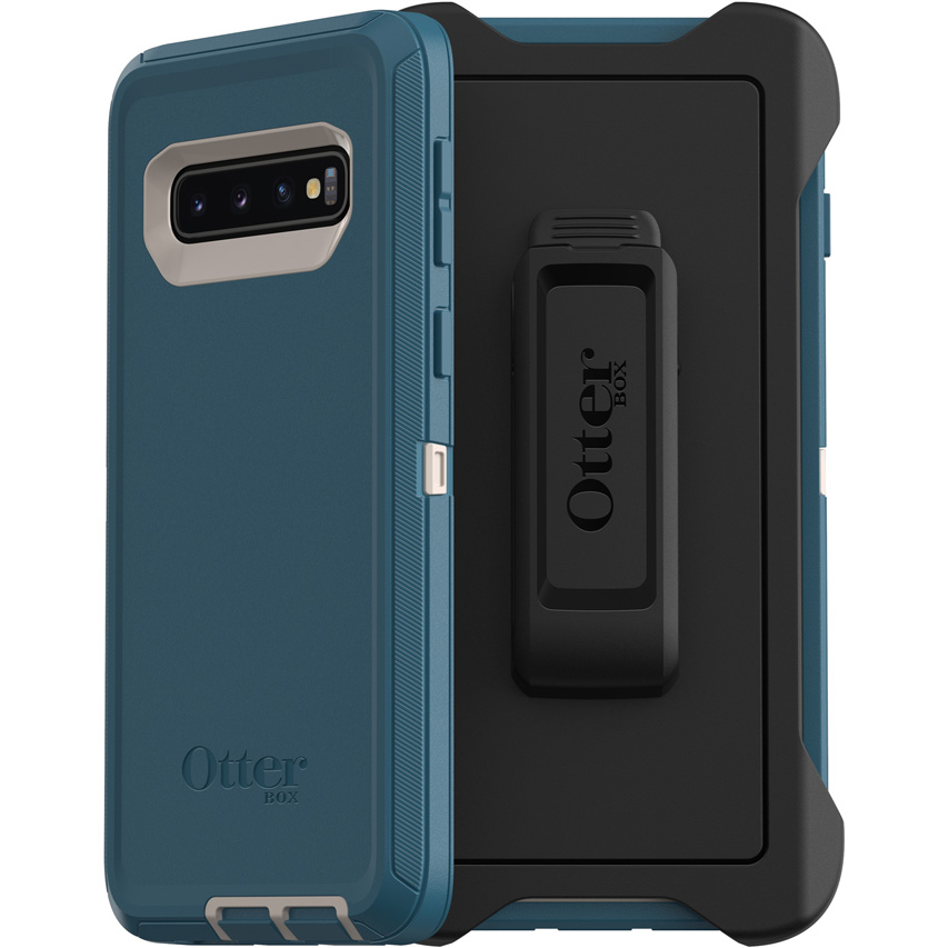 ToughBox Black | Orange Armor Series Galaxy S10 Case for Samsung Galaxy S10 Case Fits OtterBox Defender Series Belt Clip Phone Cover with Holster & Belt Clip Shock Proof 